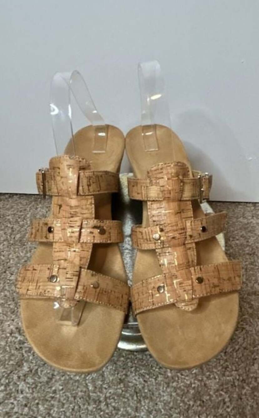 Vionic Radiance Cork Wedge Sandals Size 10